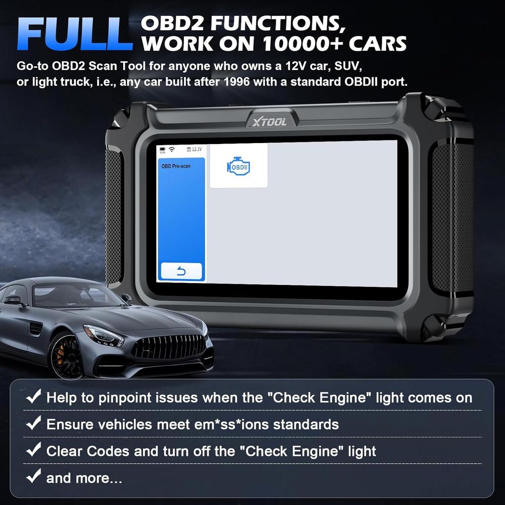 D5 OBD2 Scanner, Car Diagnostic Tool with 10 Resets, EPB, Throttle Relearn, ABS Bleed, Check Engine Light Reader, Free Update