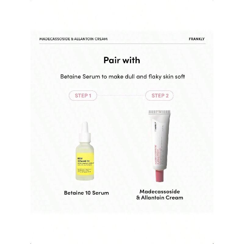 FRANKLY Madecassoside & Allantoin Cream 30ml Moisturizing Antioxidant Cream With Allantoin And Ubiquinon, Promotes Cell Turnover