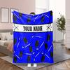 Personalized Hockey Blanket With Pucks And Sticks Pattern Custom Name White Background Soft Fleece Throw Gift For Players
