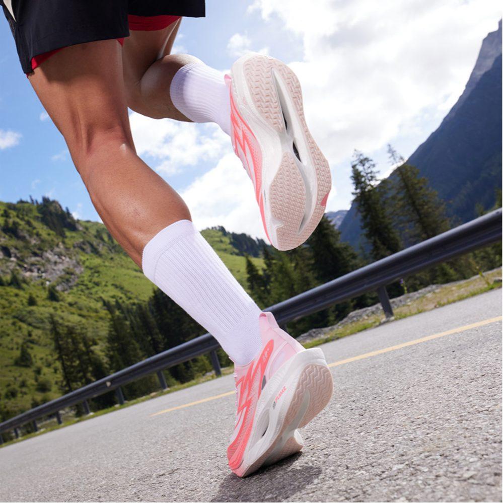 361 Flame 3 .5 Low Top Full Length Carbon Plate Marathon Racing Running Shoes Unisex Fluorescent Begonia Pink Red 672512215F-2