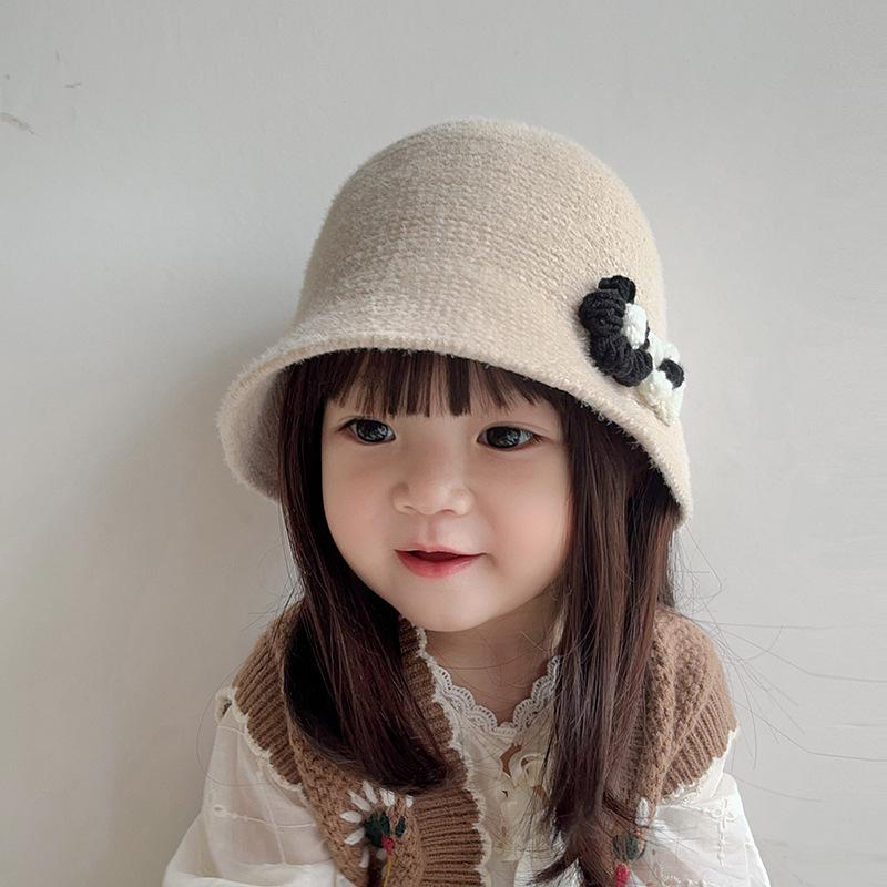 Solid Color Woolen Bucket Hat for Baby Autumn Winter Warm Boy Girl Fisherman Cap Korean Thicken Kids Panama Sun Hats