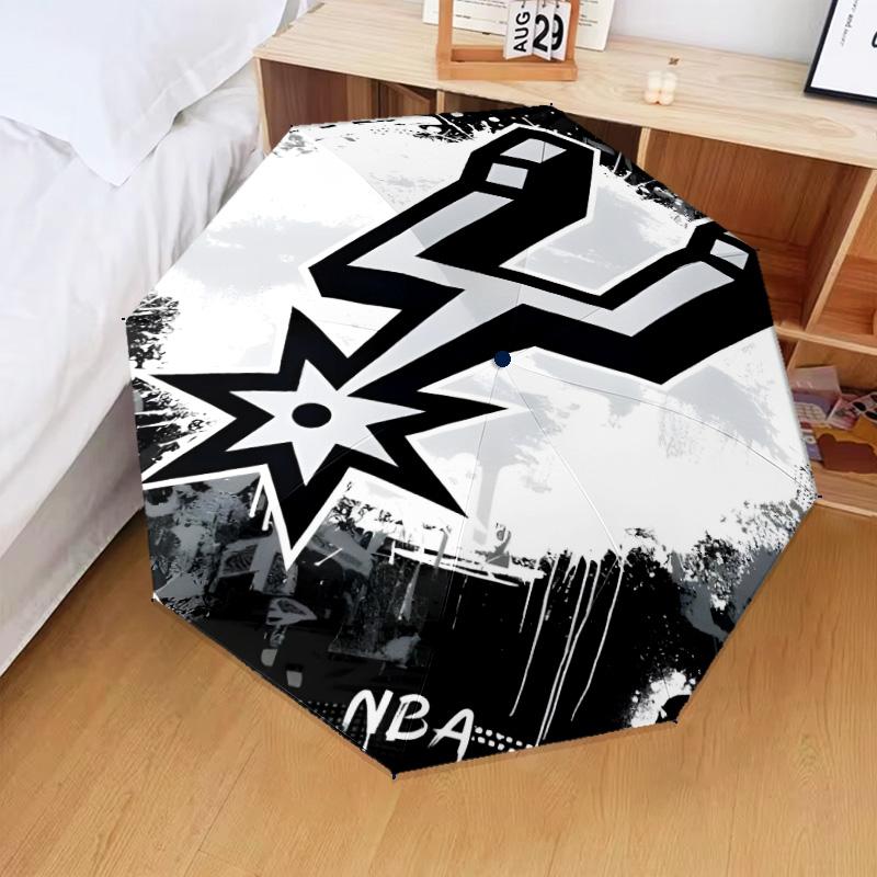 Antonio Spurs Logo Umbrella Folding umbrella, automatic umbrella 8-Frame for Travel, camping Use Gift for Halloween Christmas
