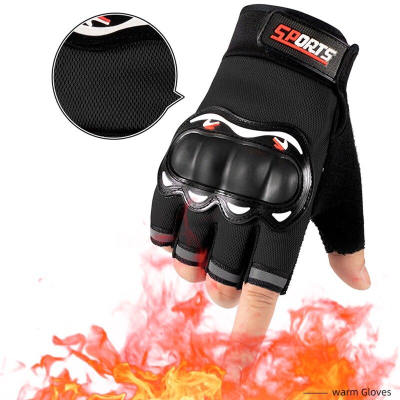Men Half Finger Gloves Slip Rresistant Wear-resistant Racing Off-road Shatterproof Breathable Motorcycle Bicycle Glove