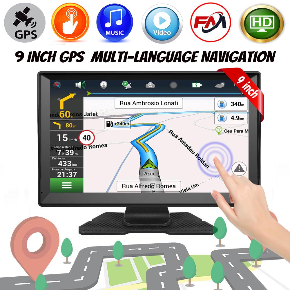 9 Inch Gps Navigation for Car Truck  Large  Screen  Accessories Tools HD Capacitive  Navigator 2024 Free Update Europe Map 8GB