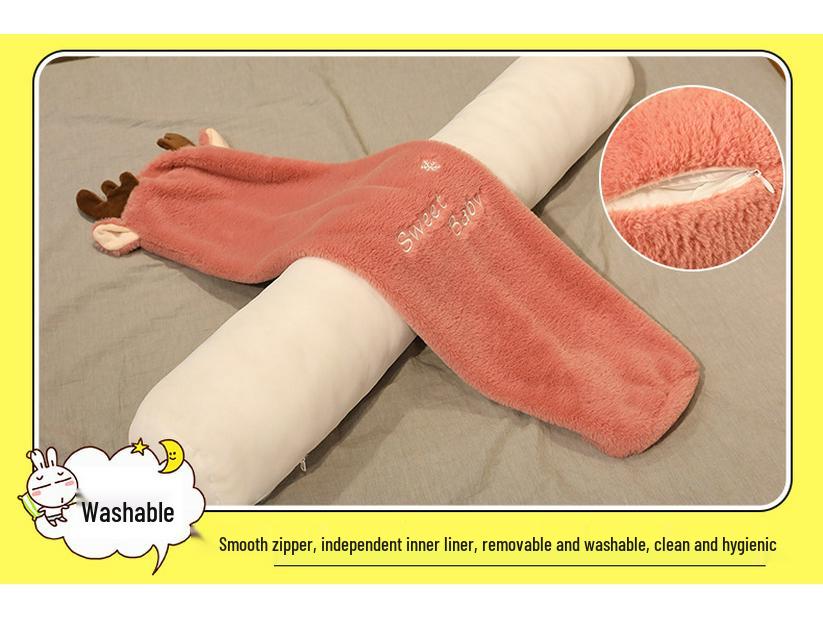 Body Pillow: Long, Cylindrical, Removable, Washable, Great for Leg Clamping and Pregnancy. Perfect for Kids' Beds.