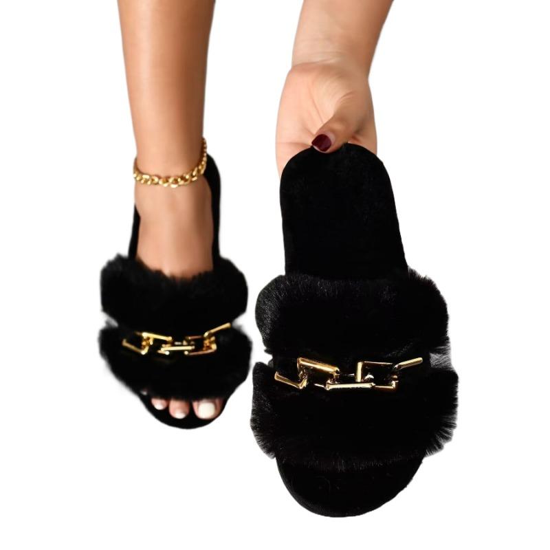 

Противоскользящая обувь для тепла, домашние плюшевые тапочки на одно плечо для тепла 36-37