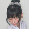cozy stripe scrunchie brown