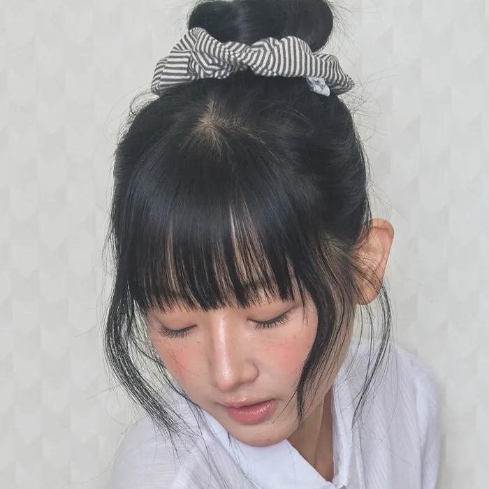 cozy stripe scrunchie brown