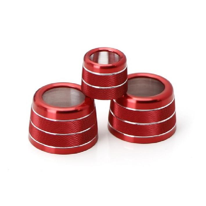 Red Aluminum AC Climate Control Radio Volume Knob Ring Covers For 17-up 5 Series