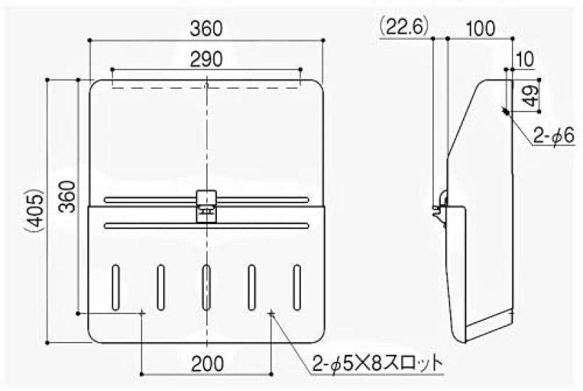 Shibutani Ivory Door Post X 360mm X Mailbox, White, [405mm 122.6mm] DP-151