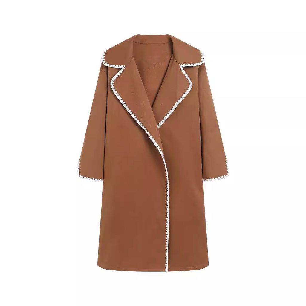 European Women's Double-Sided Wool Long Coat - Autumn/Winter Collection