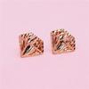 Purple Gold Laser Hollow Diamond Type Shiny Stud Earrings Rose Gold Colored Gold Earrings
