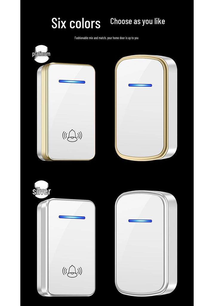 Battery-Powered Wireless Doorbell for Home with Two-to-Two Callers, No Plug-in Required
