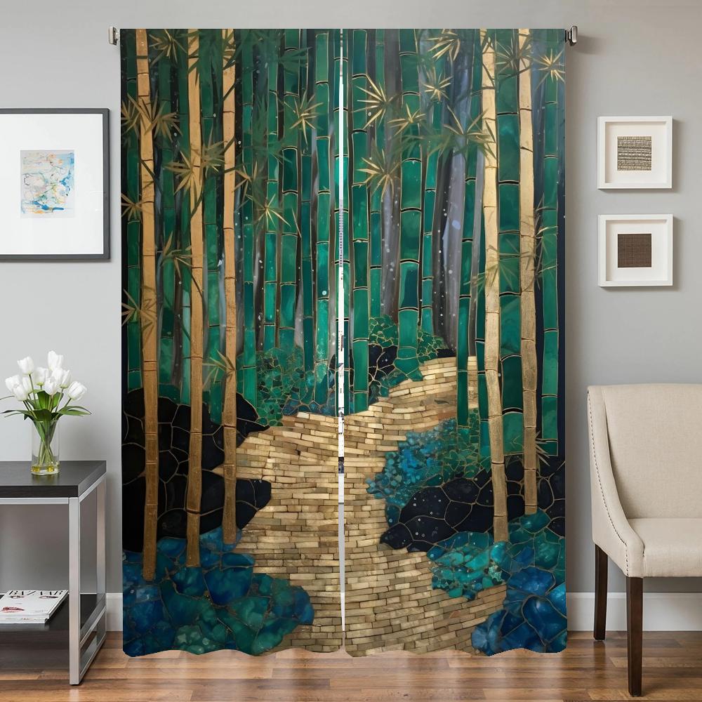 Window Home Interior Kitchen Curtains for Living Room 2 Pieces Blackout Curtains Door Curtain Trend Bedroom Decoration Partition