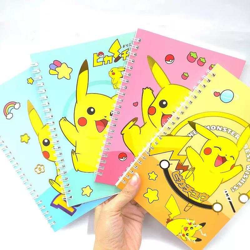 Pikachu Set - 4 Pcs Notebook With Pen, Surprise Cute Designs! Diary Journal For School Girls, Stationery Present Box For Ki