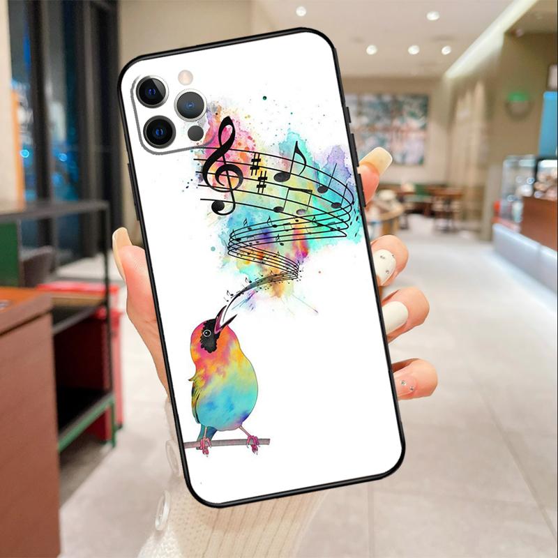 Musical Music Note Phone Case For iPhone 17 Air 16 15 13 11 12 14 Pro Max mini 15 16 Plus 16e Protective Cover