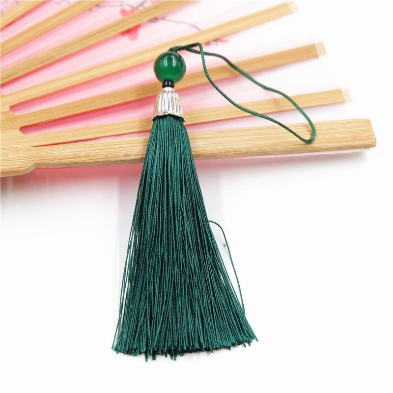 

Антикварный DIY Длинный бахромчатый материал для ушей, большой, подвеска в виде китайского узла, головной убор, подвесные украшения для ушей из ледяного шелка 8 & Dark Green & & темно-зеленого