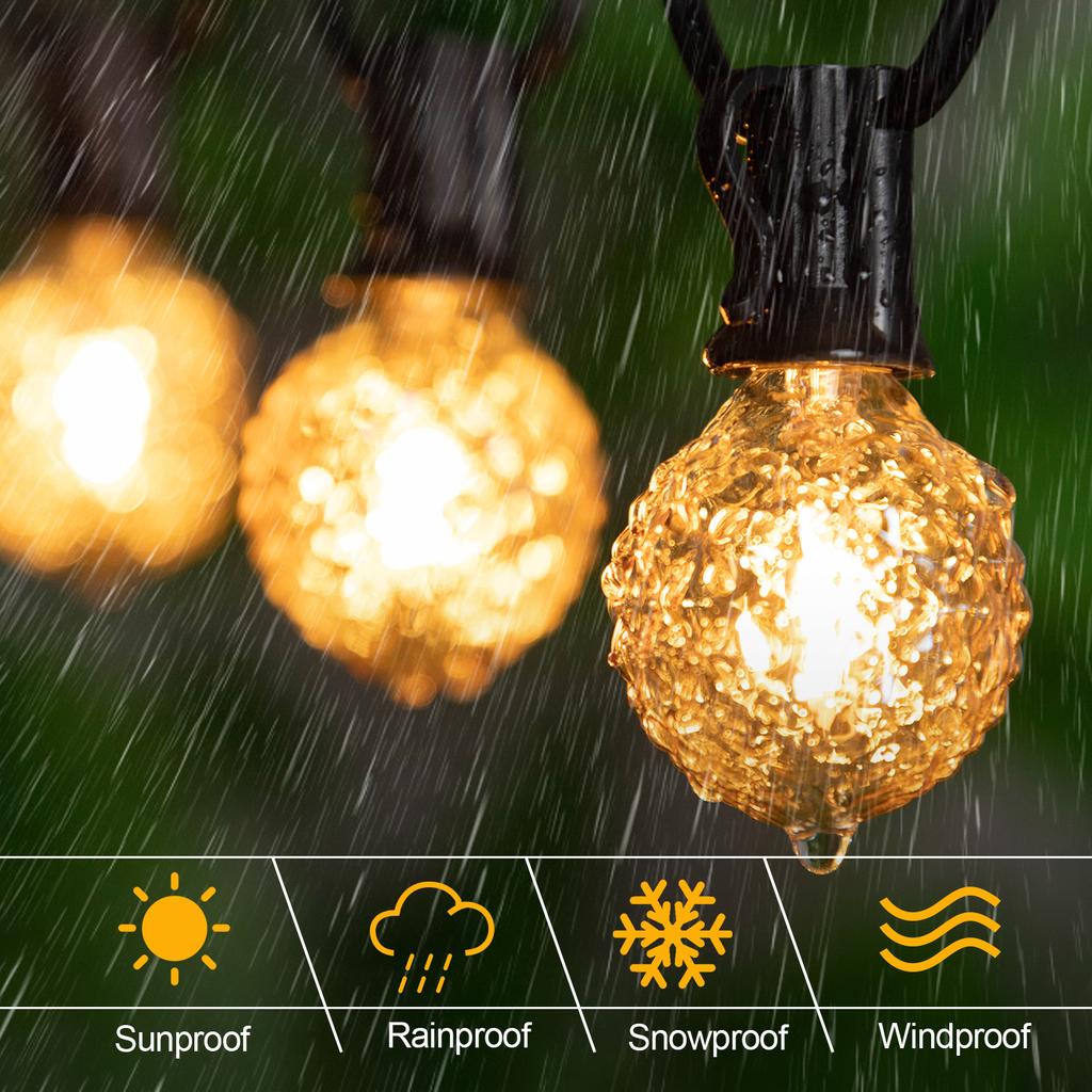 Connectable Diamond Outdoor Lights Garland E12 220V G40 Waterproof Garden Outdoor Fairy Lights Birthday Decorative String Light