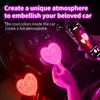 Car Mounted LED Decorative Light, Heart-shaped USB Decorative Light, Car Side Window, Rear Window Flashing Warning Light