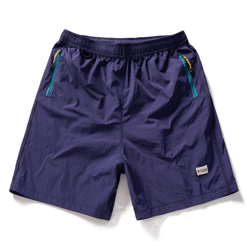 Men's Quick Dry Nylon Athletic Shorts – Elastic Waist Zipper Pocket Shorts for Outdoor Sports & Summer