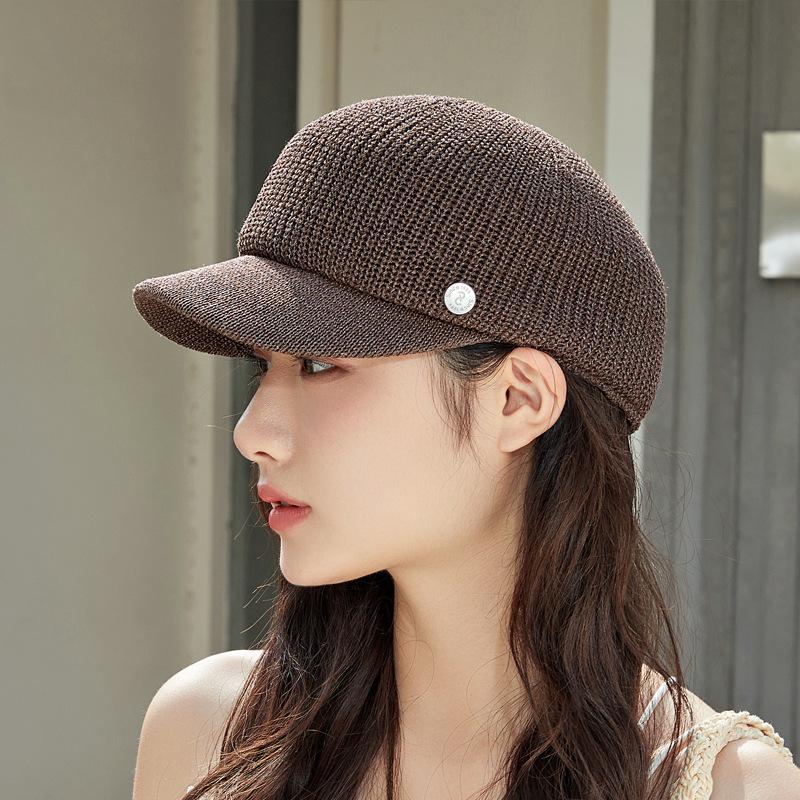 Baseball Cap Summer Thin Knitted Cap Vacation Sun Hat Women's Outdoor Sun Protection Visor Equestrian Hat Fashion