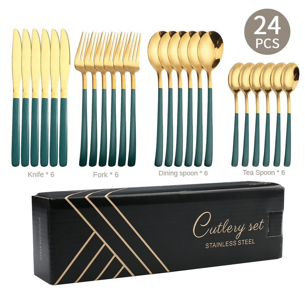HANYANG Stainless Steel Tableware Family Hotel Supplies Steak Knife, Fork and Spoon Set Western-style Tableware