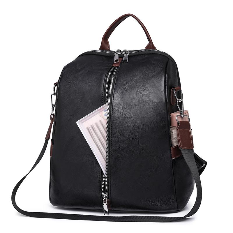 Damen-Rucksack aus weichem Leder, Retro-Rucksack mit großem Fassungsvermögen