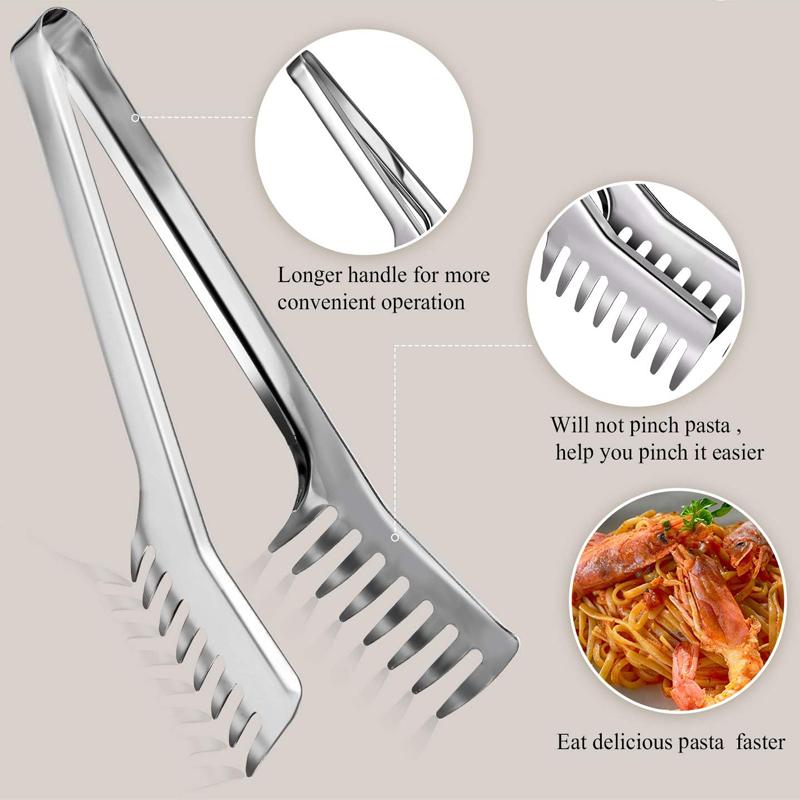Stainless Steel Pasta Tong Spaghetti Tong Food Clip Steak Cake Bread BBQ Meat Salad Noodles Clip Cooking Utensils Kitchen Tool