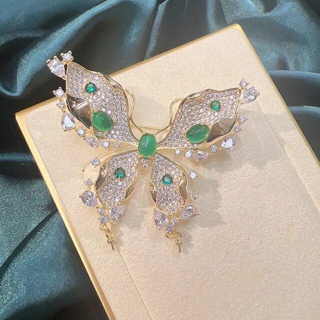 

Новая пустая оправа «сделай сам», 8-9 мм, натуральный рисовый жемчуг, модная брошь-бабочка-корсаж, свитер, ювелирные изделия для женщин