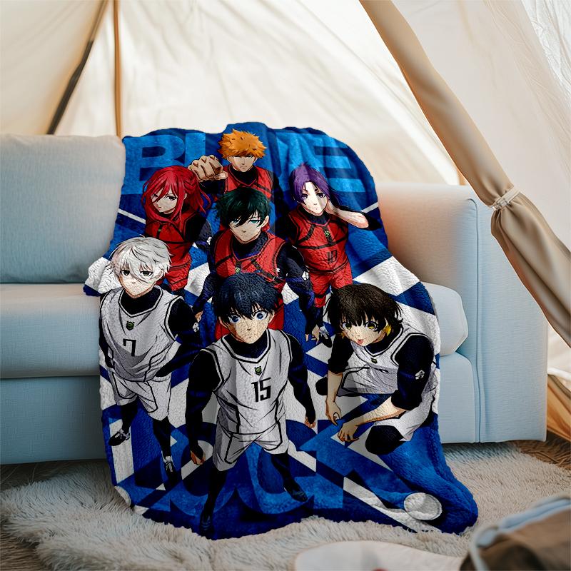 BlueLock Theme Printed Blanket - Perfect for Couch, Bed, Travel & Outdoor Use | Machine Washable, Cozy & Durable.