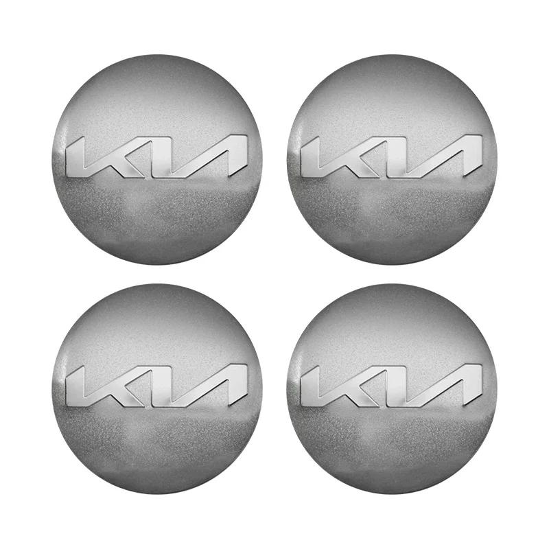 4 szt. Naklejki na środkowe kapsle kół samochodowych 56mm Akcesoria do piast dla KIA EV6 Sorento Niro Stinger Ceed Carnival K5 K9 Soul Carens