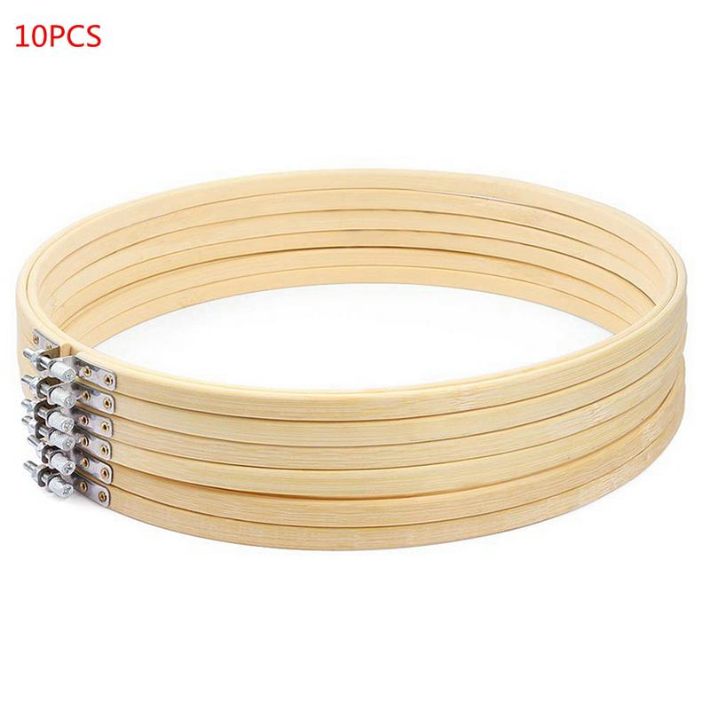 Embroidery Hoops Frame 6Inch/15CM Bamboo Embroidery Hoop Rings Circle Embroidery Loops for DIY Cross Stitch Needle Craft Tool