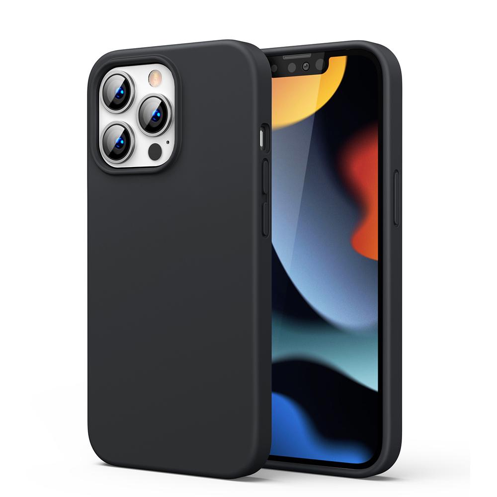 Rubber Flexible Silicone Case Cover iPhone 13 Pro Max Black
