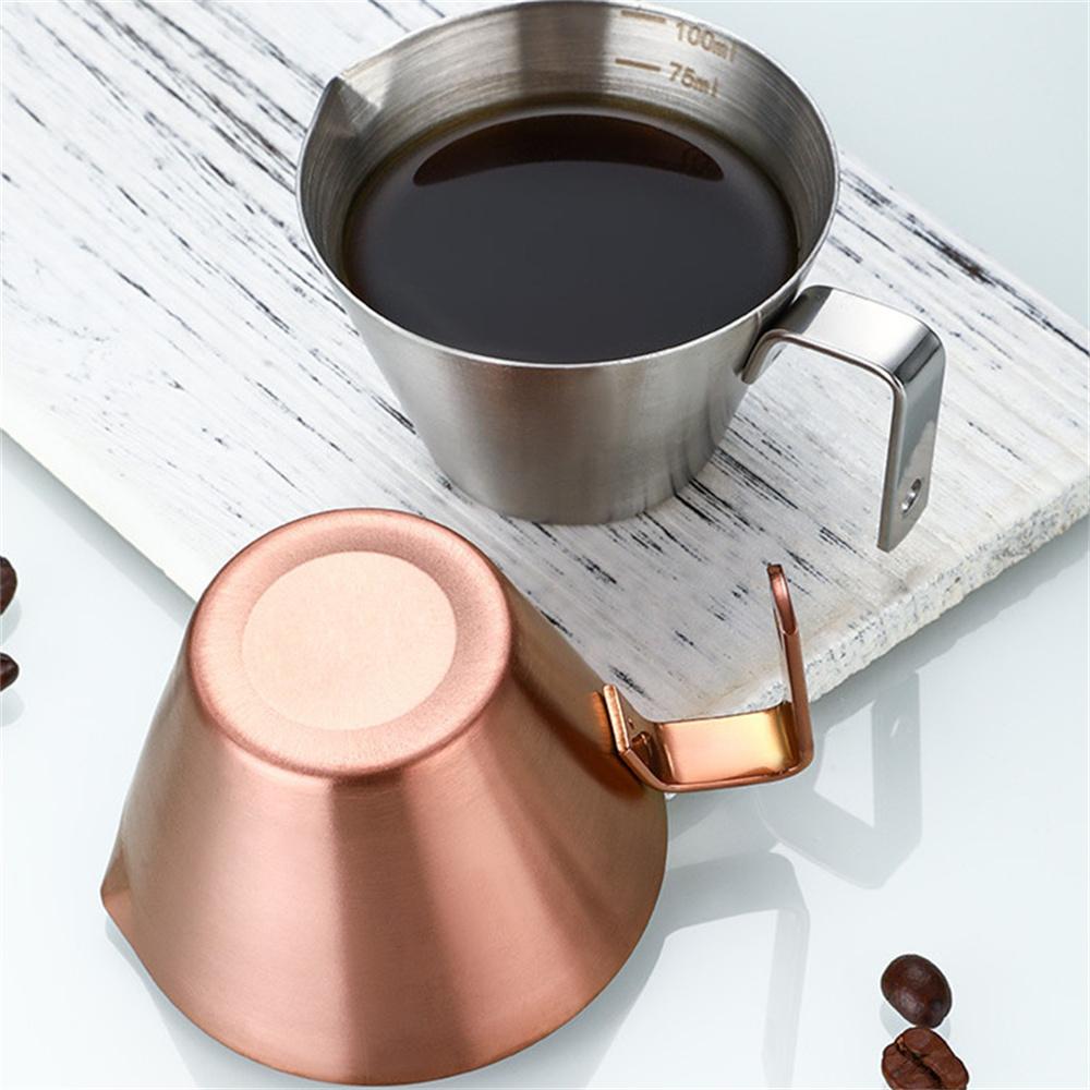 100ml Stainless Steel Espresso Measuring Cup With Scale Spout Coffee Measuring Jug Professional Milk Pitcher Kitchen Accessories