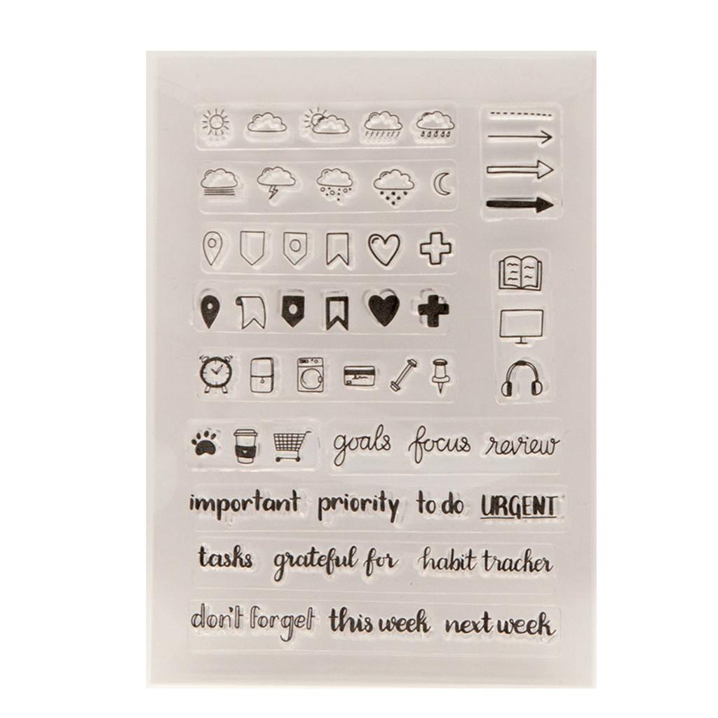 Silikonové razítko Znamení počasí Průhledné razítko Slova času Průhledné razítko pro Scrapbooking Album Dekorace do deníku