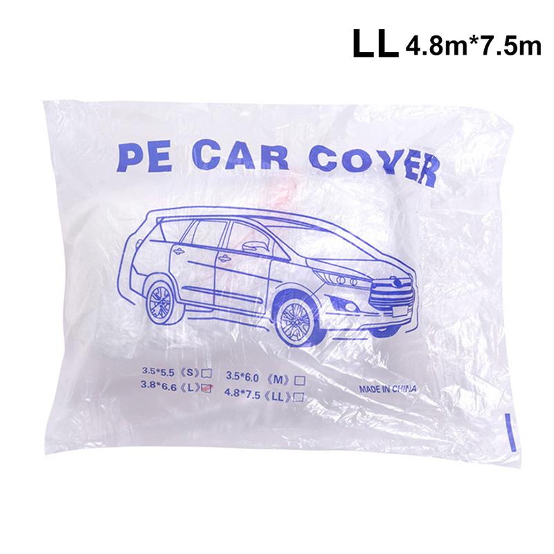 Priehľadný jednorazový priehľadný kryt na oblečenie do auta Prachotesný vodeodolný odolný voči prachu z farby plastová PE fólia vodeodolný kryt na auto