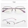 M6719S Retro Semi-Rimless Pure Titanium Eyeglass Frame for Men & Women, Prescription-Friendly for Myopia