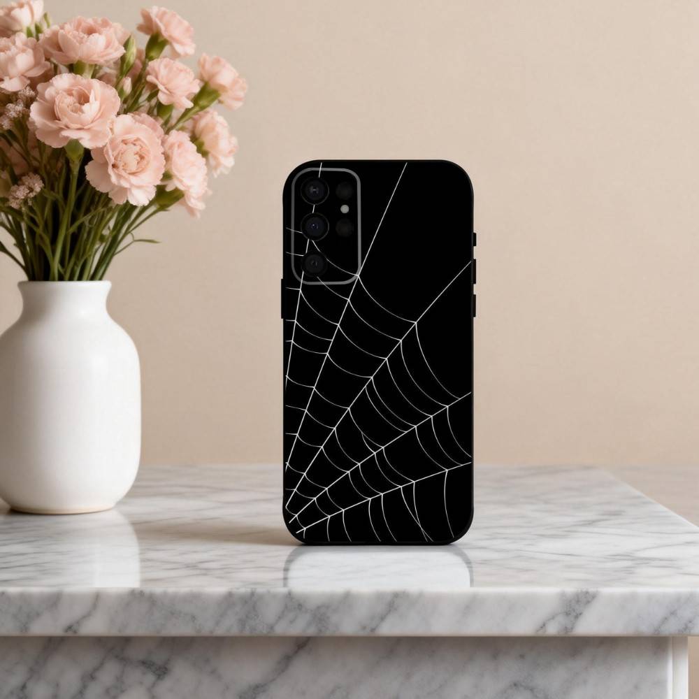 S-Spider W-web P-pattern Phone Case For Samsung S25,S24,S21,S22,S23,S30,Ultra,S20,Plus,Others Soft Black Cover
