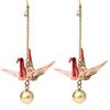 Made In Japan Earrings with Cherry and Origami Crane Japanese Inshu Washi Handmade for Women and Ball [ENTRAMBI] Crane, Windmill, Blossom, Designs,