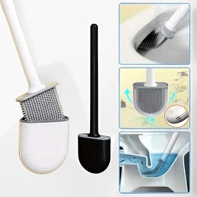 Zubehör für Bad Toilettenbürste zur Reinigung Toilettenbürste ohne tote Ecken Werkzeug Toilettenwäsche Wandmontiertes Reinigungsset