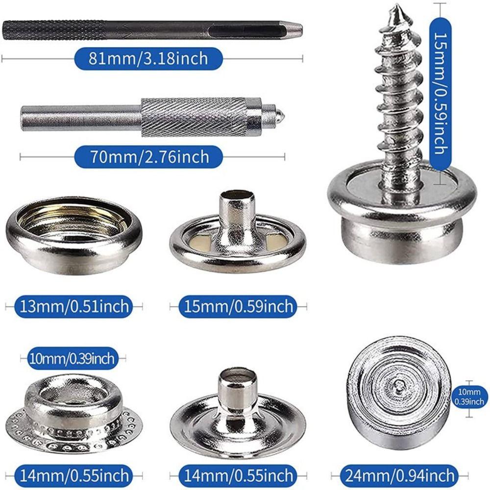 3/8" Socket Canvas Snap 15mm Size Stainless Steel Snap Fastener  Sewing Leather Products