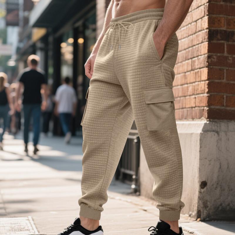 Autumn Winter Men's Commuting Loose Casual Sports Jacquard Outdoor Workwear Casual Trousers