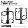 WEST BIKING 3 Bearings Bike Pedals Carbon Fiber Tube Ultralight Aluminum Widen Flat Pedal Anti-slip MTB Road Bike Pedals