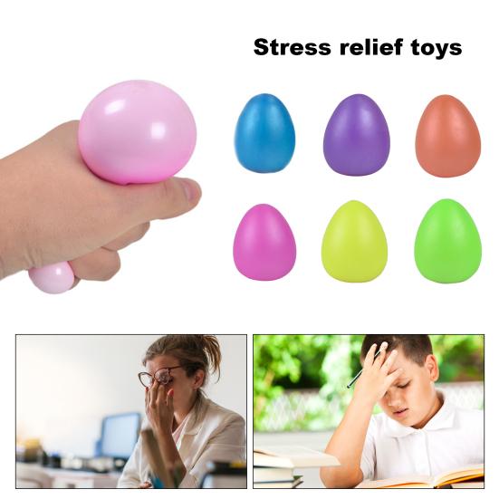 Easter Egg Squishes Toy Slow Rebound Flexible TPR Stress Relief Funny Colorful Egg Squeeze Sensory Fidget Toy Kids Adults Birthday Gift
