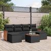 VidaXL Garden Lounge Set with Cushions 7 Pcs, Patio Sofas, Patio Furniture Set, Outdoor Furniture, Black 3227903