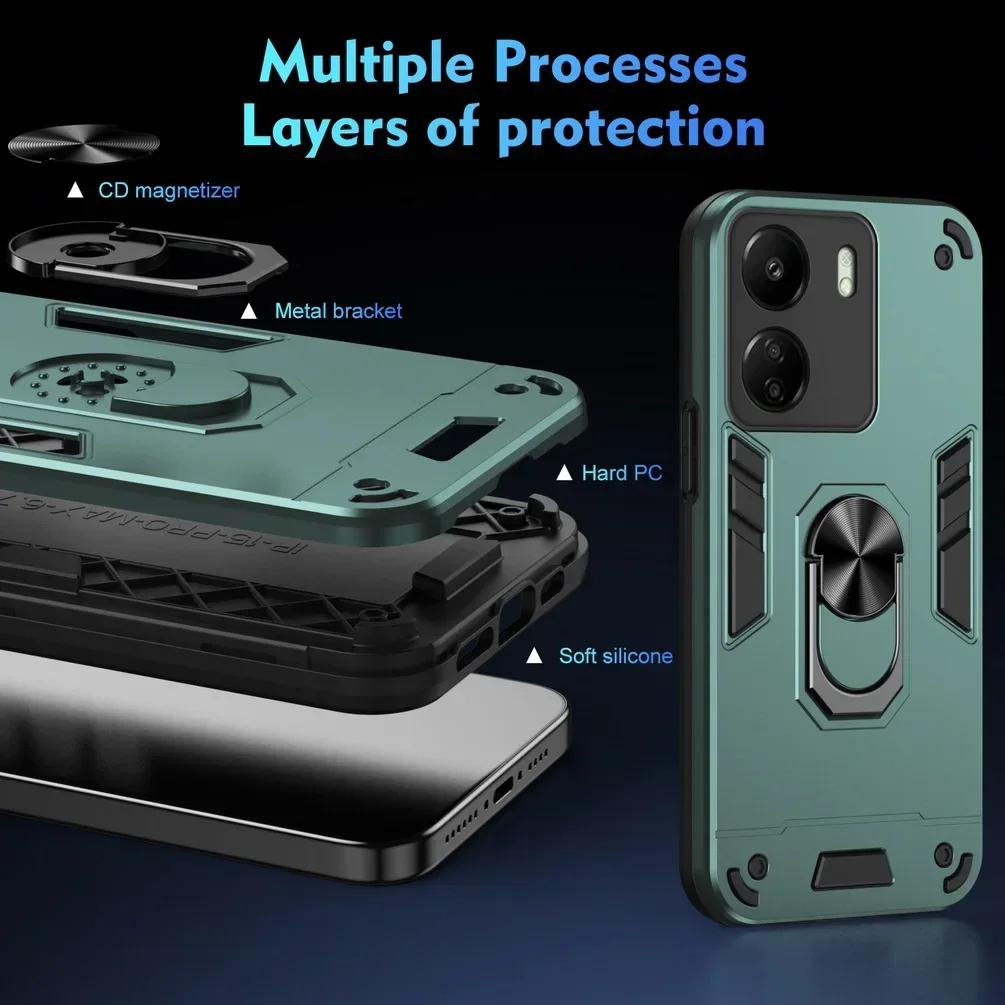 Shockproof  Armor Case for Xiaomi Redmi Note 13 Pro Plus 4G 5G 12 11 10 13C 12 12C 10C 10 A3 A2 K60 Ultra Magnetic Stand Cover