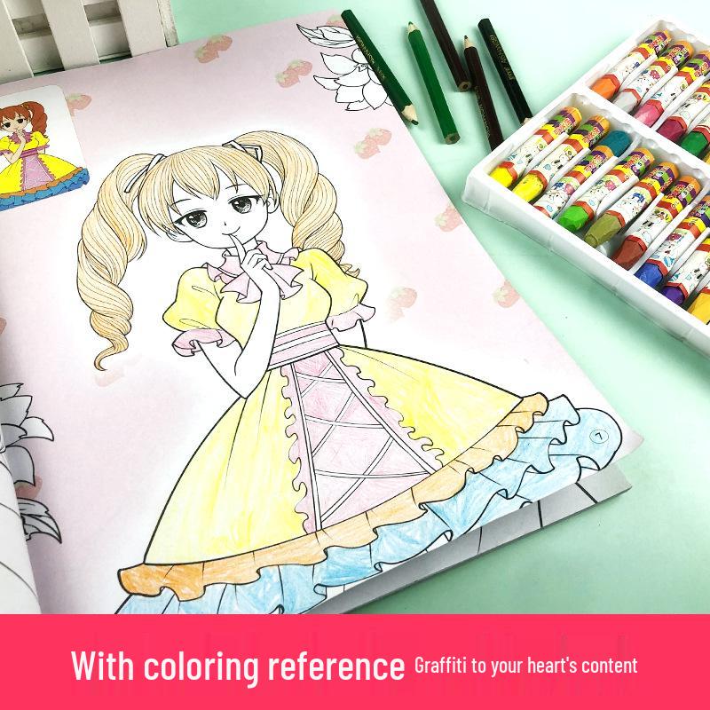 Princess Dress-Up Coloring Book for Girls Ages 3-10