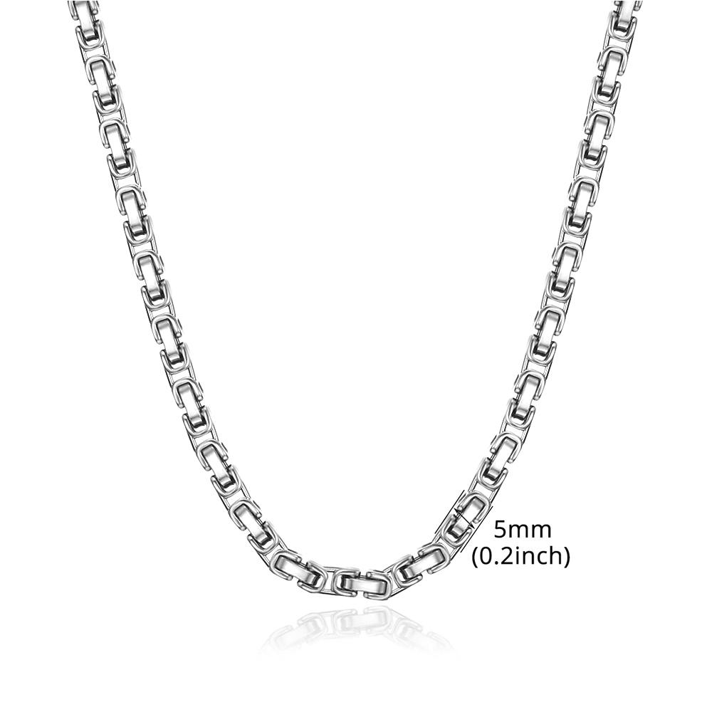 

5mm Byzantine Link Chain Necklaces Gold Color Stainless Steel Long Choker Chains For Women Men Vintage Punk Jewelry Gift 55cm
