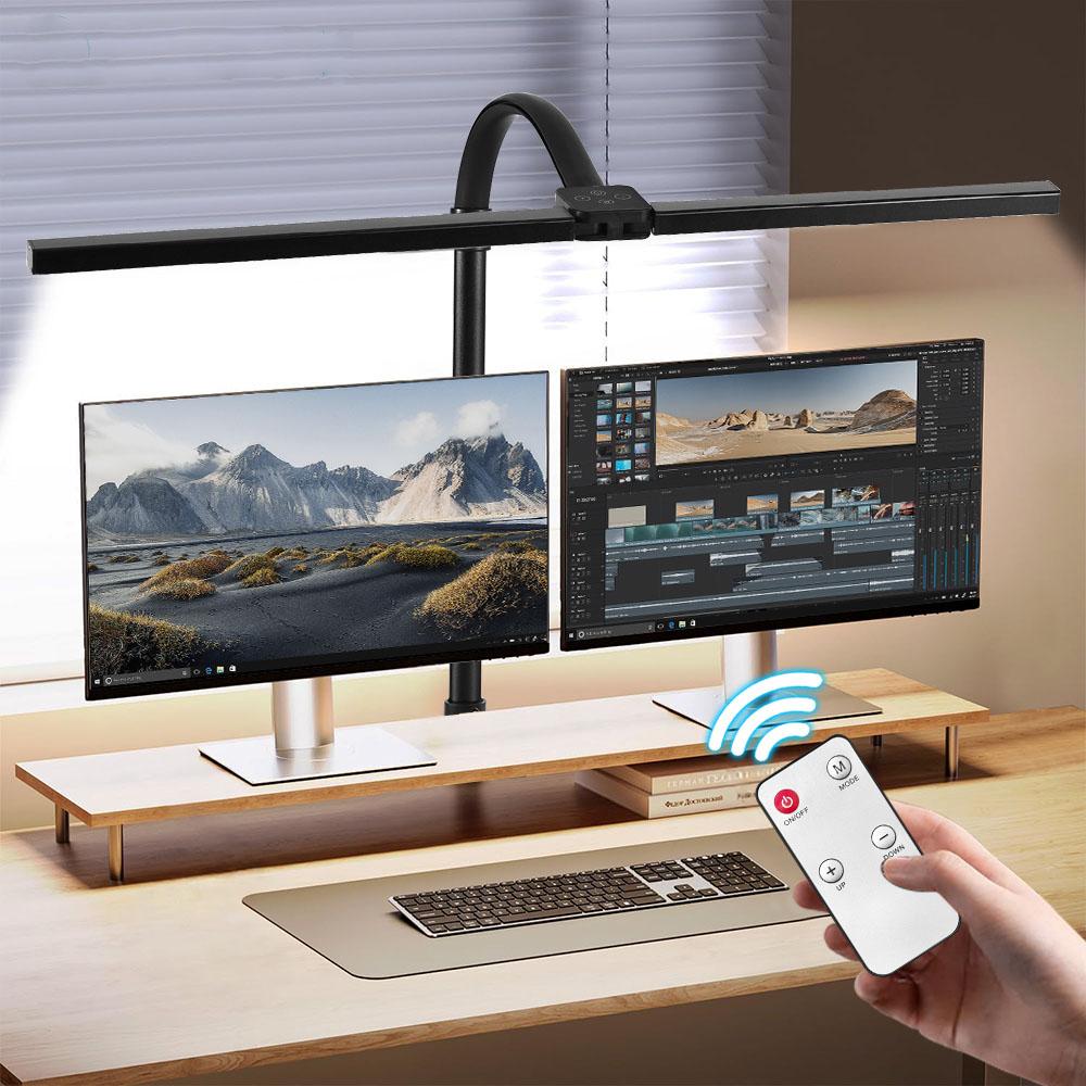

Led Desk Lamp for Office Home Eye Caring Architect Lamp with Clamp 24W 4 Color Flexible Adjustable Foldable PC Monitor Desk Lamp 24W&US Plug