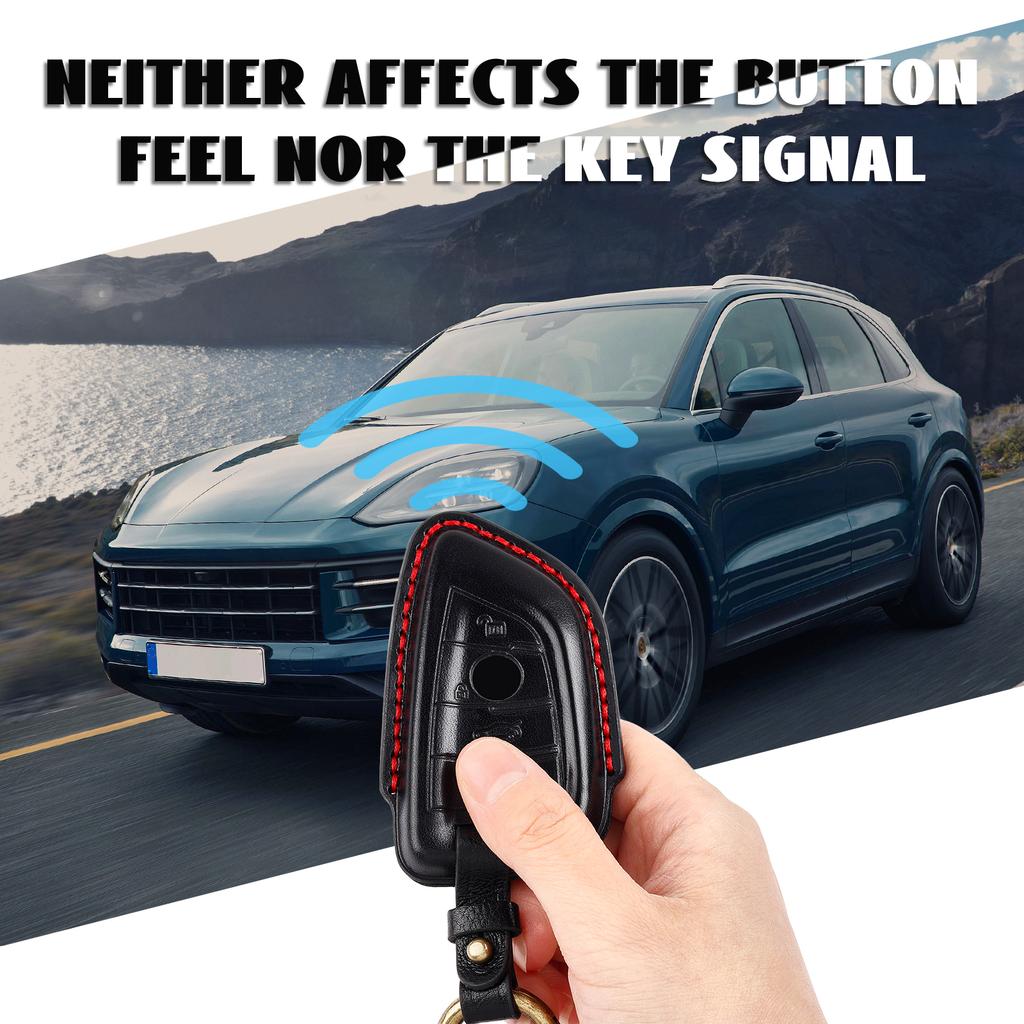 Interior Mouldings 360° New Leather Car Key Case Set Suitable for BMW Blade 3D Stereoscopic Car key Cover Protection Key Set wit